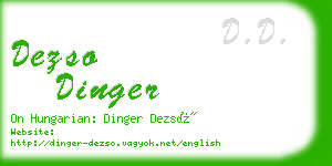 dezso dinger business card